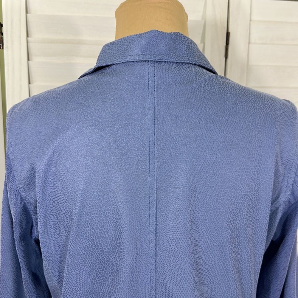 Chico’s Tunic Shirt Size 1 (8) Blue Long Sleeve - Picture 10 of 14